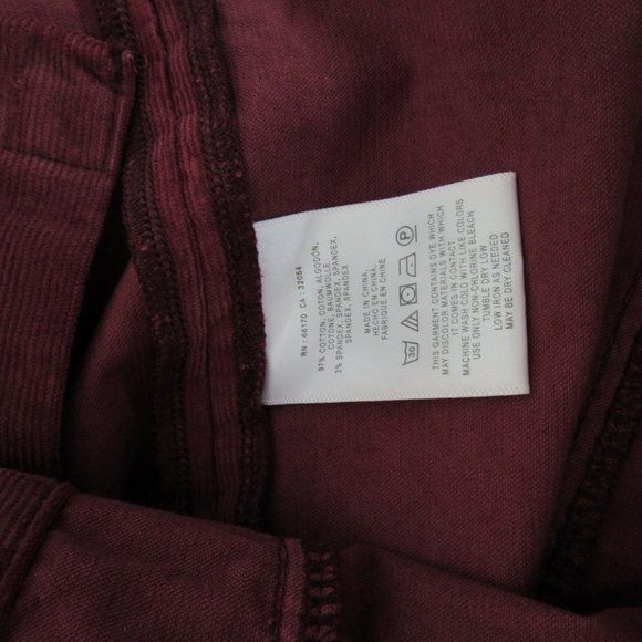 Pilcro and Letterpress Anthropologie Corduroy Skirt Burgundy Knee Size Small - Picture 10 of 13